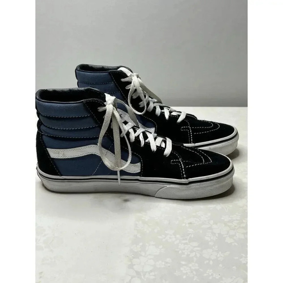 Size 7 Mens VANS Sk8-Hi High Top Multicolor Old School White Blue - Picture 6 of 9